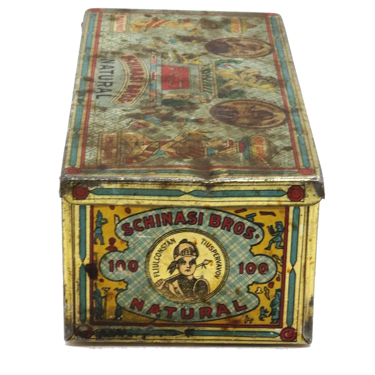 American Tole Tin Litho Schinasi Brothers Egyptian Cigarettes Box