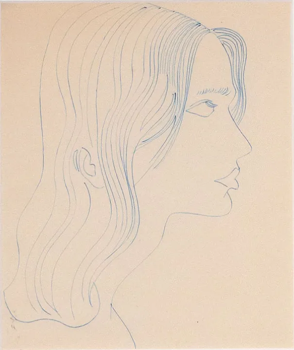 ANDY WARHOL "PORTRAIT OF A LADY 2" DRAWING, 1955