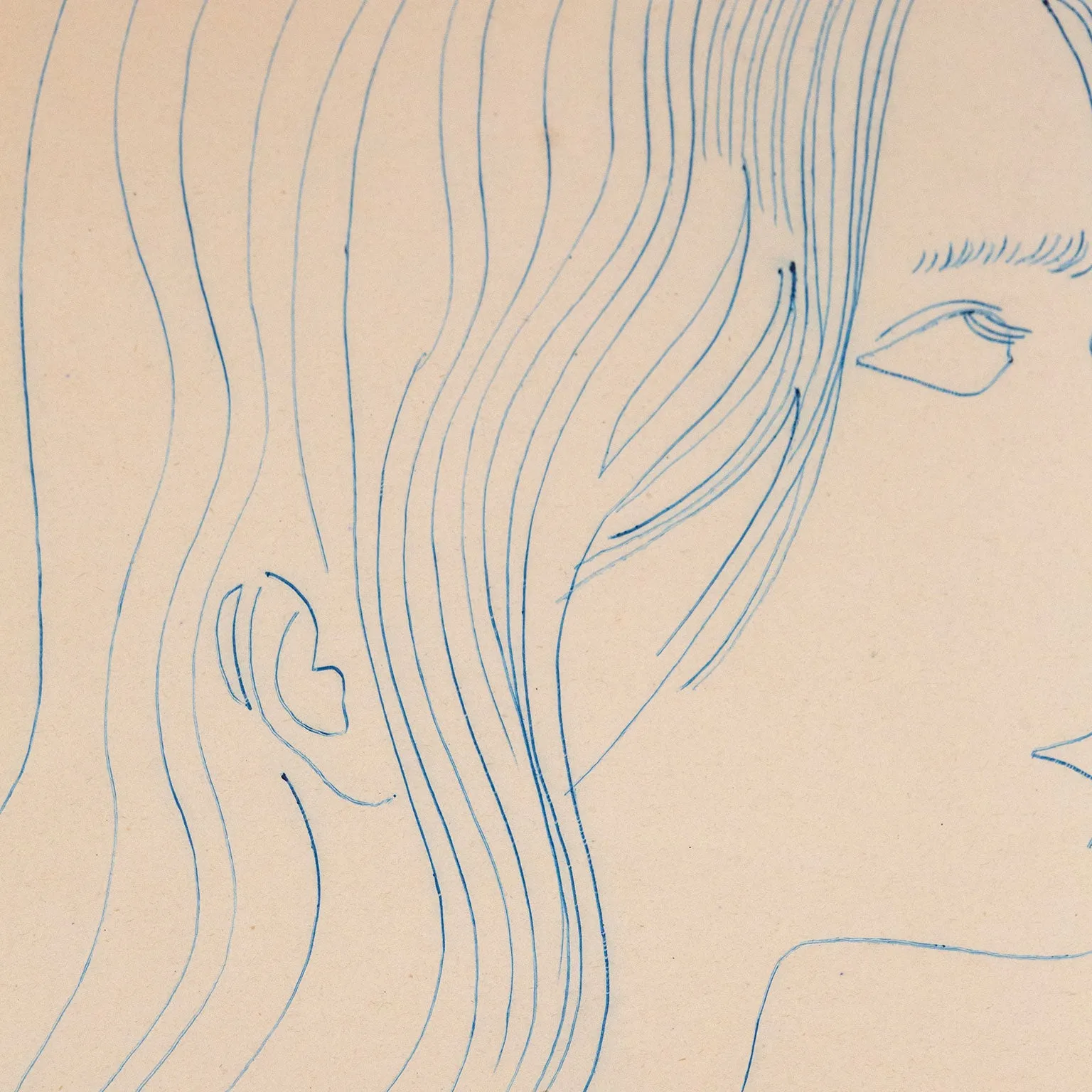 ANDY WARHOL "PORTRAIT OF A LADY 2" DRAWING, 1955