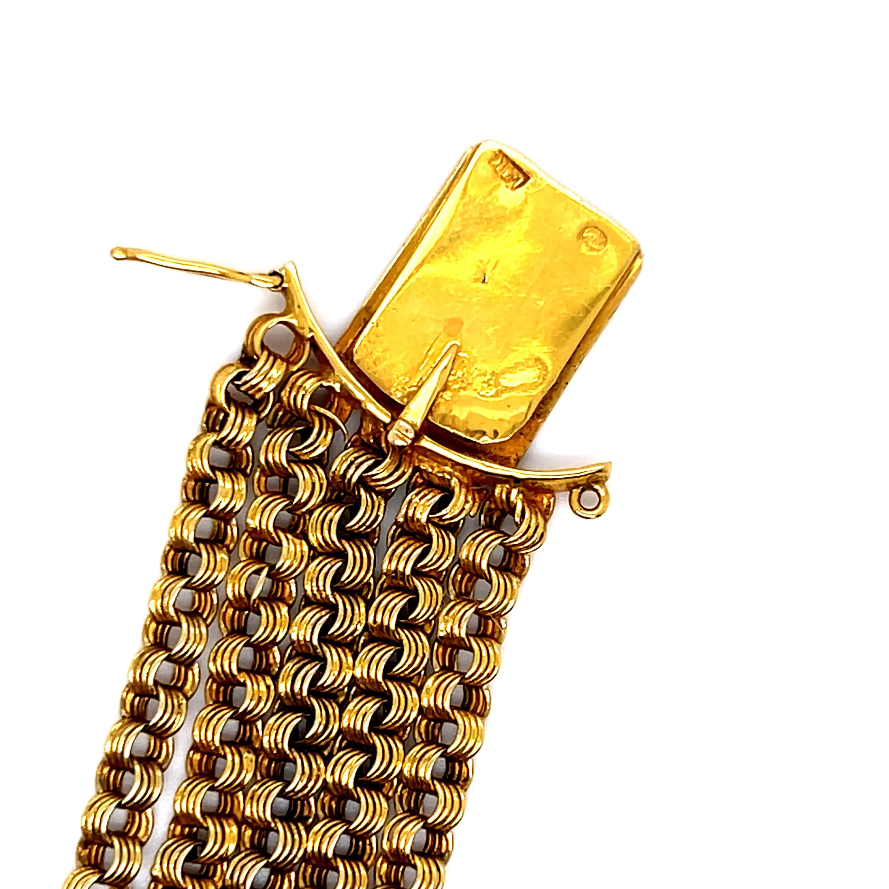 Antique Victorian Etruscan Revival 18K Yellow Gold and Turquoise Bracelet.