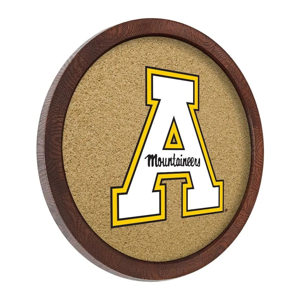 Appalachian State Mountaineers: "Faux" Barrel Framed Cork Board