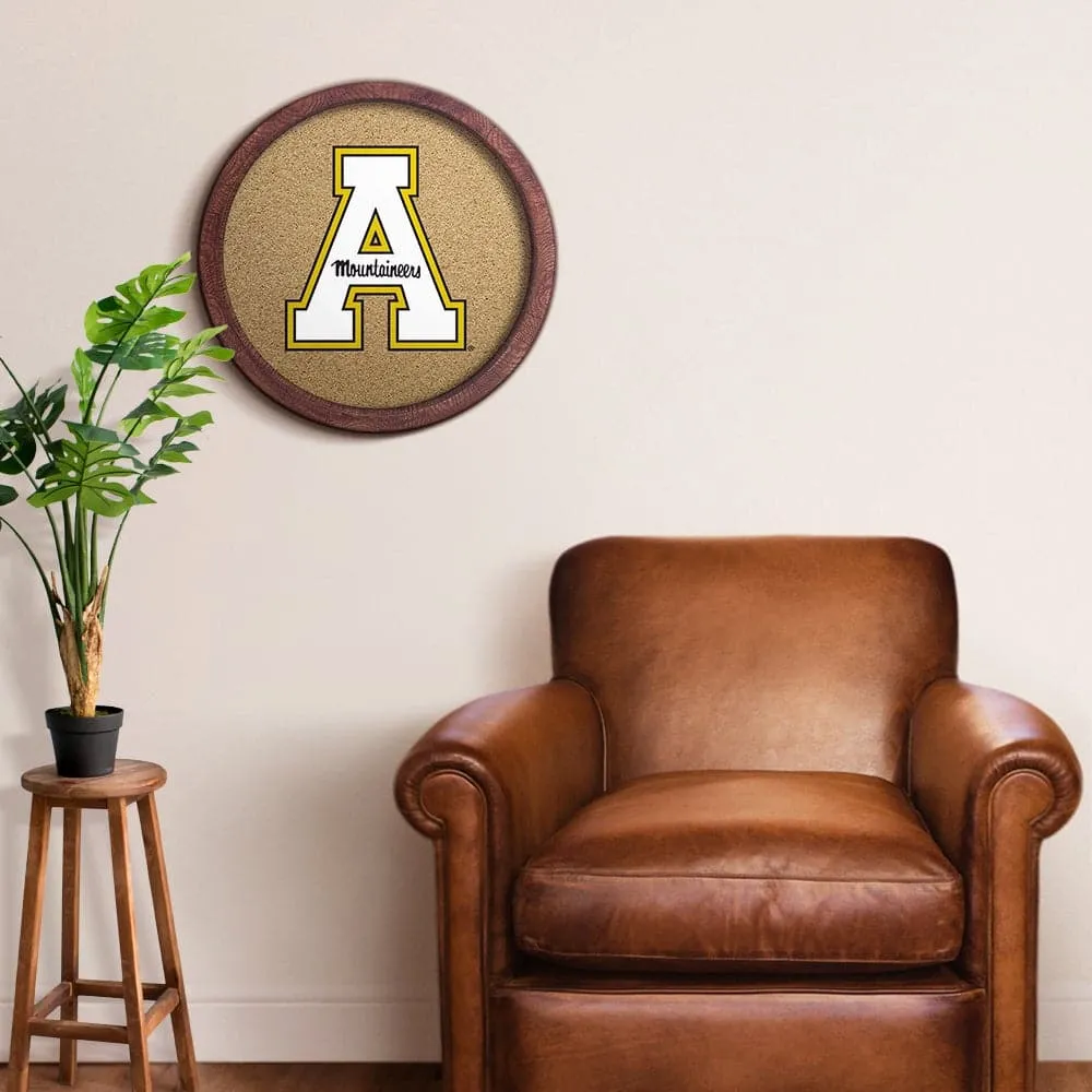 Appalachian State Mountaineers: "Faux" Barrel Framed Cork Board