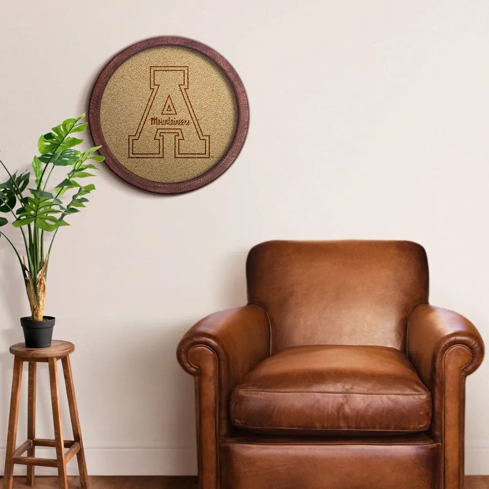 Appalachian State Mountaineers: "Faux" Barrel Framed Cork Board