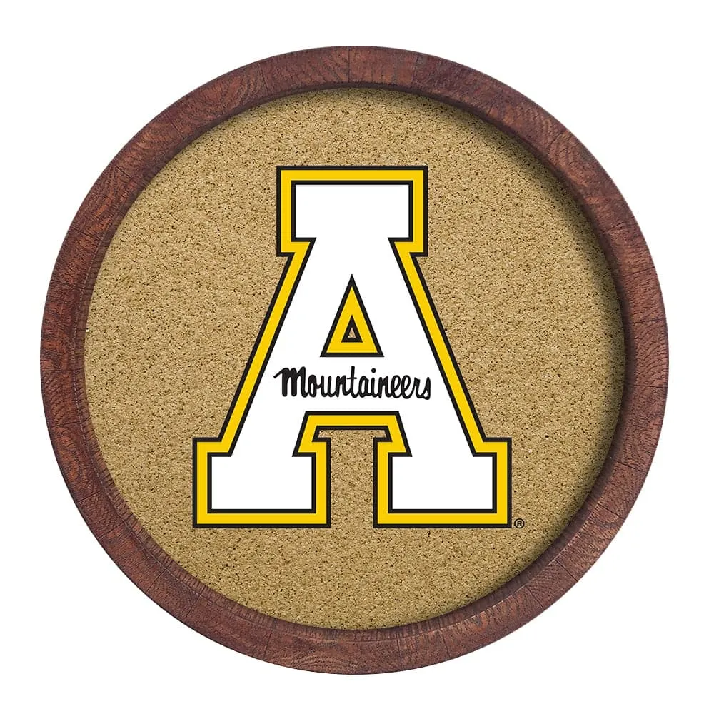 Appalachian State Mountaineers: "Faux" Barrel Framed Cork Board