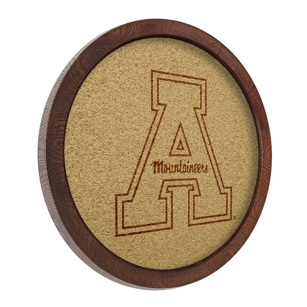 Appalachian State Mountaineers: "Faux" Barrel Framed Cork Board