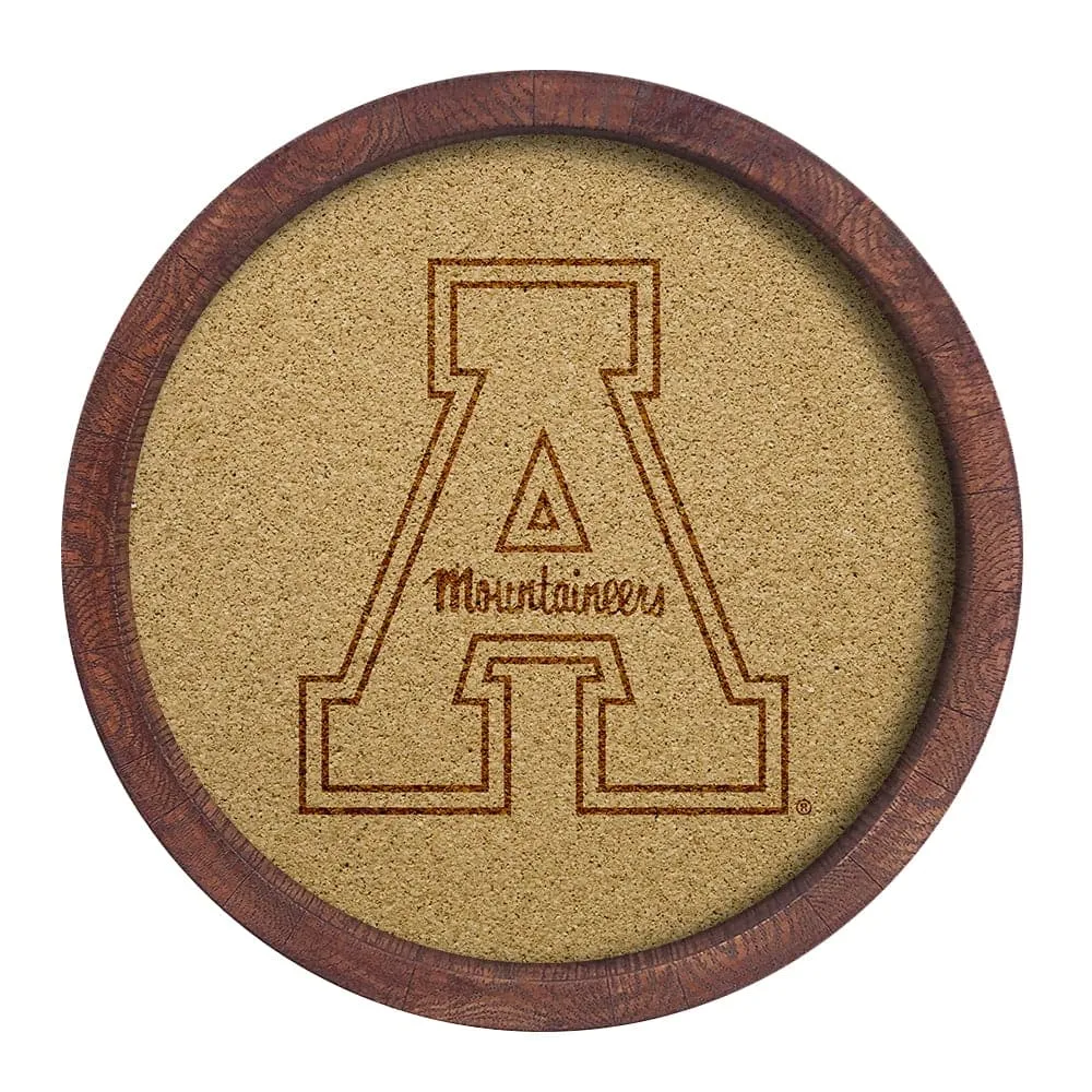 Appalachian State Mountaineers: "Faux" Barrel Framed Cork Board