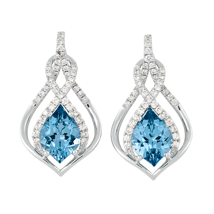Aqua Blue Spinel Earrings