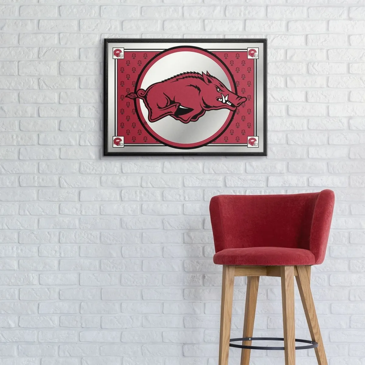 Arkansas Razorbacks: Mascot, Team Spirit Framed Mirrored Wall Sign