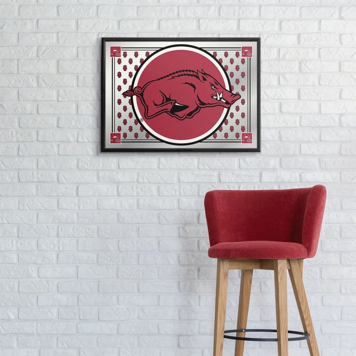 Arkansas Razorbacks: Mascot, Team Spirit Framed Mirrored Wall Sign