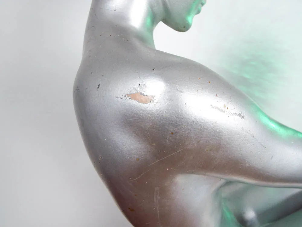 Art Deco Style Silver Nude Female Table Lamp