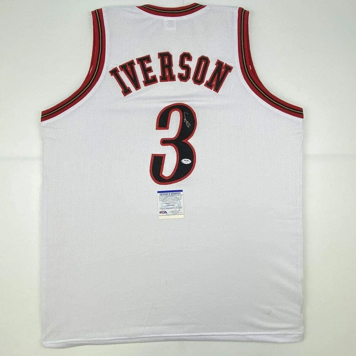 Autographed/Signed Allen Iverson Philadelphia White Jersey PSA/DNA COA