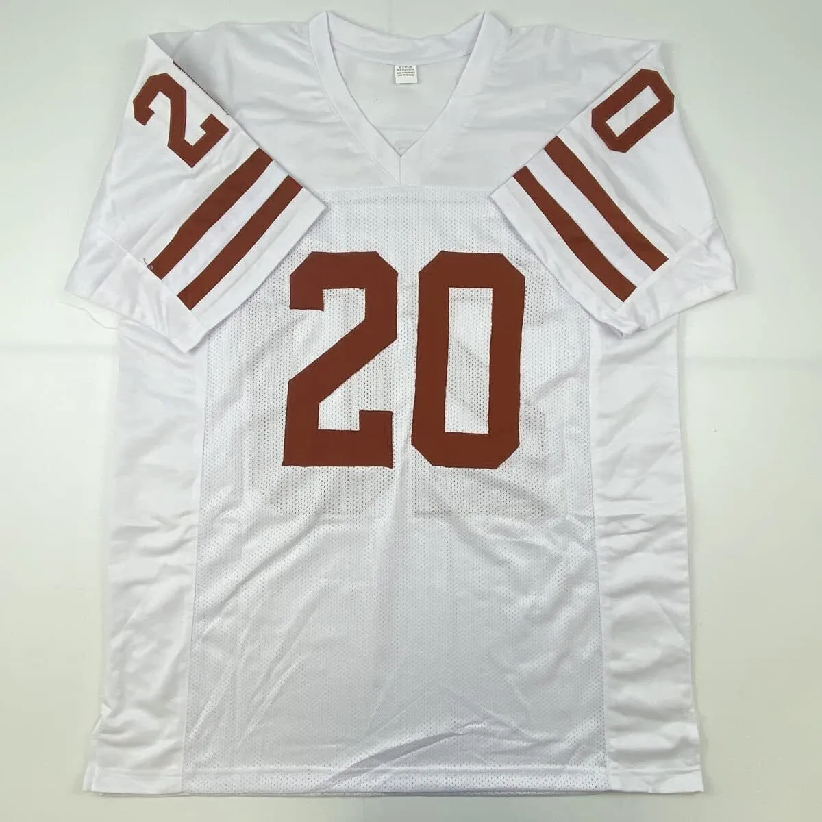 Autographed/Signed EARL CAMPBELL Texas White College Football Jersey JSA COA