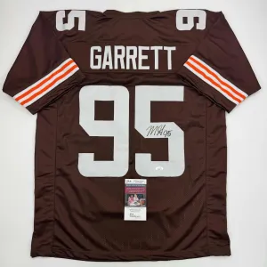 Autographed/Signed Myles Garrett Cleveland Brown Football Jersey JSA COA
