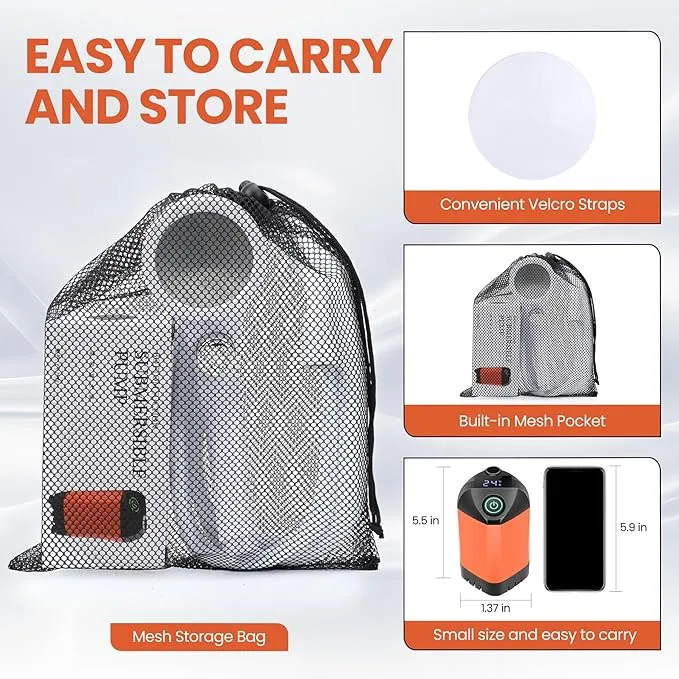 B013 Portable Camping Shower, 7800mAh Rechargeable Electric Shower Pump with Adjustable Water Shower for Home, Outdoor Hiking, Travel