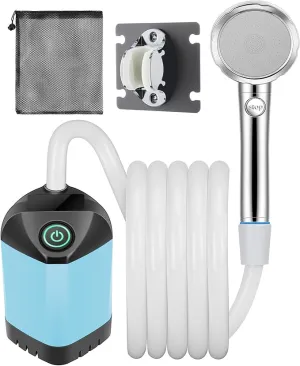 B013 Portable Camping Shower, 7800mAh Rechargeable Electric Shower Pump with Adjustable Water Shower for Home, Outdoor Hiking, Travel