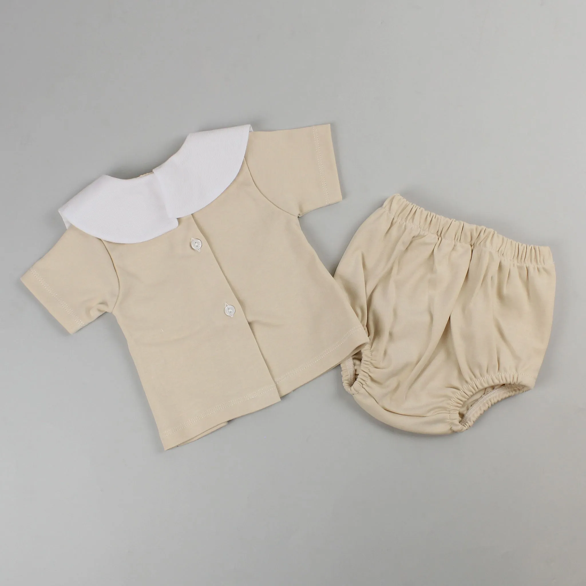 Baby Unisex Beige 100% Cotton Outfit