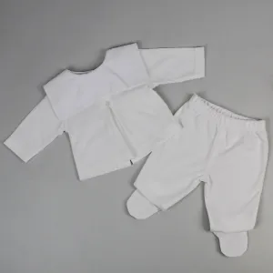 Baby Unisex White 100% Cotton Two Piece Outfit