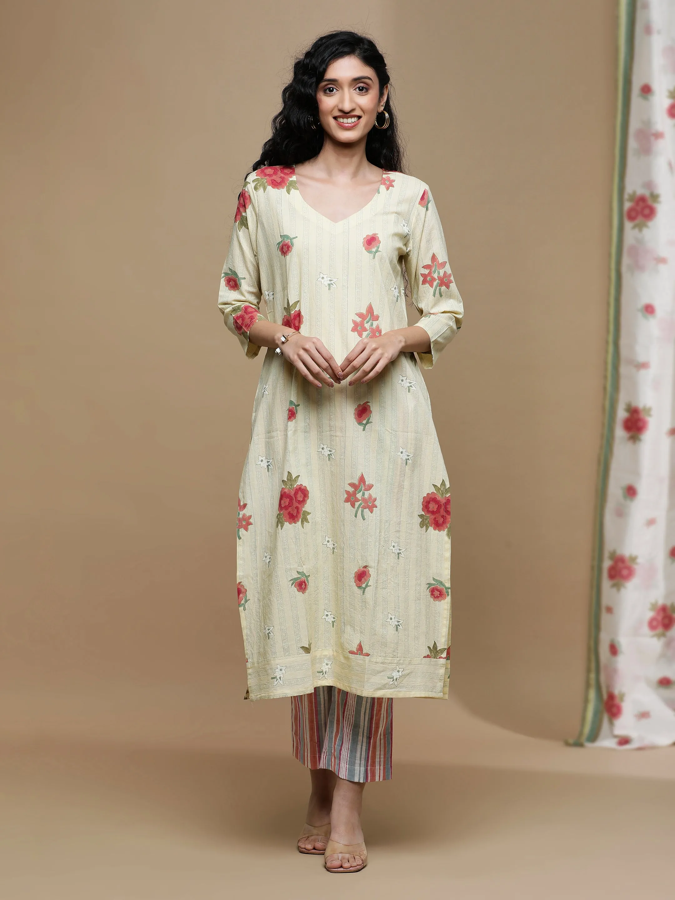 Bageecha Corn Yellow Kurta