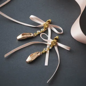 Ballerina Pointe Shoes Pierced Earrings (Pair)【Japan Jewelry】