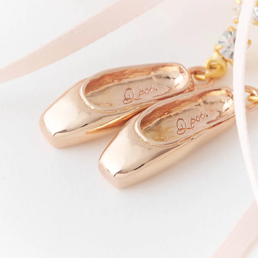 Ballerina Pointe Shoes Pierced Earrings (Pair)【Japan Jewelry】