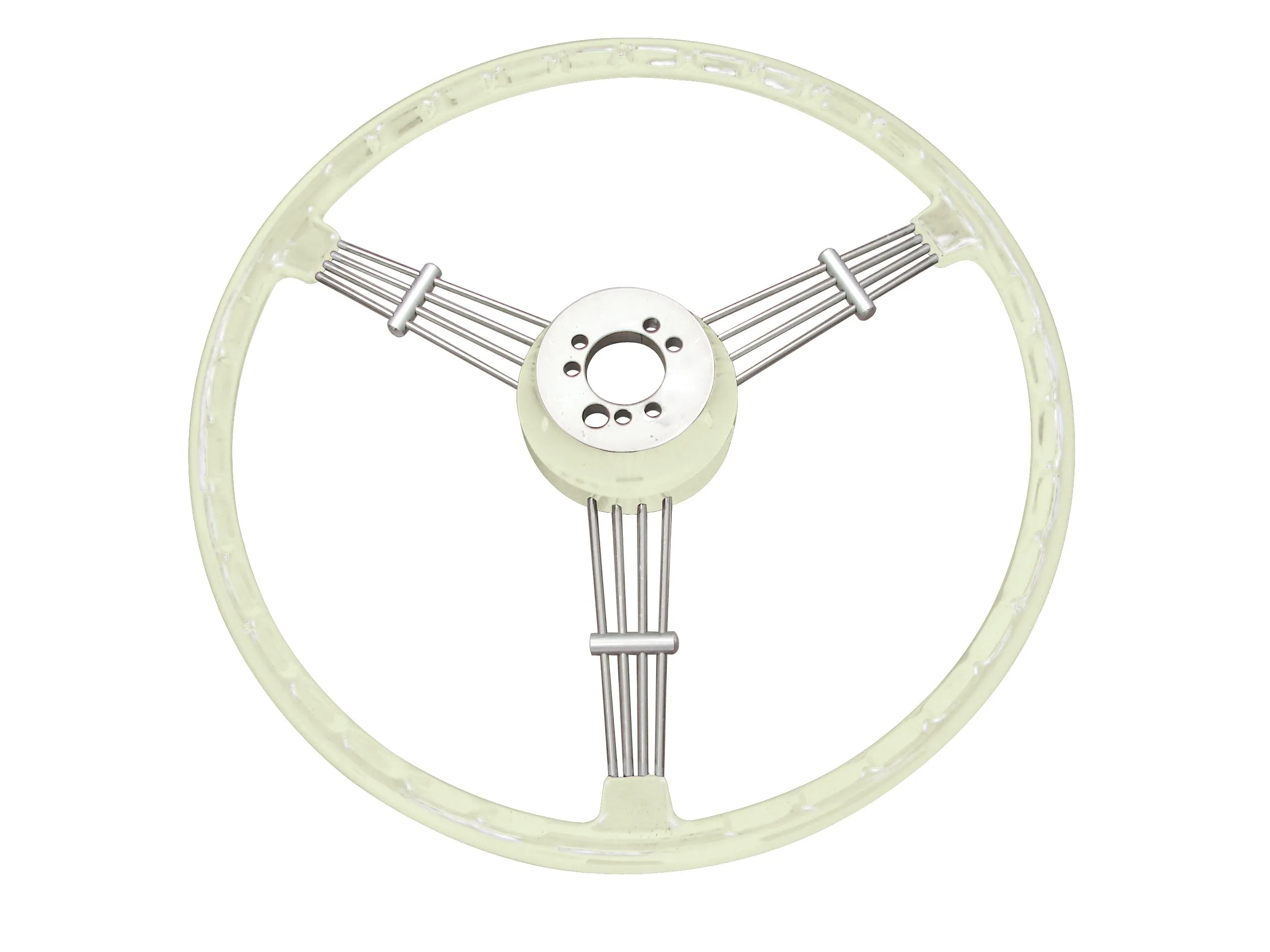 BANJO STYLE VINTAGE STEERING WHEEL - IVORY