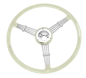 BANJO STYLE VINTAGE STEERING WHEEL - IVORY