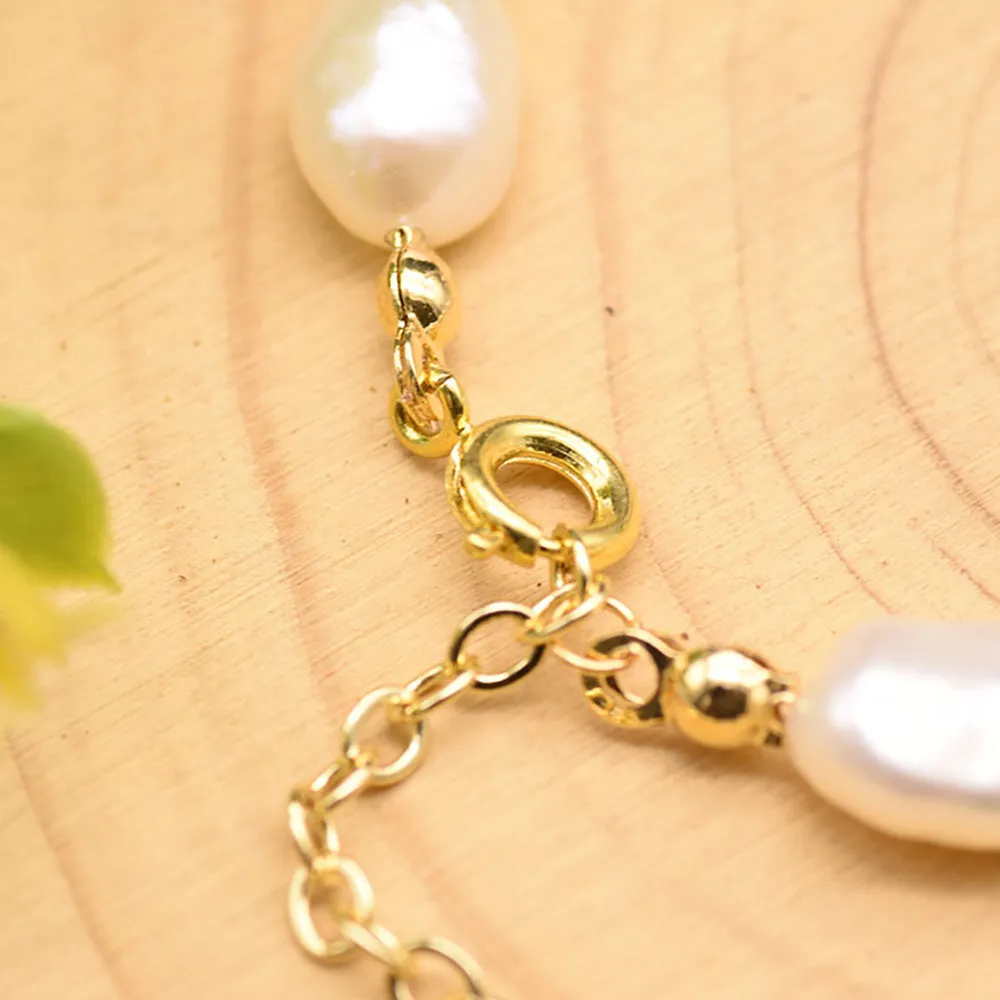 Baroque Natural Freshwater Pearl Bracelet Women Beauty Fashion Glamorous Jewelry