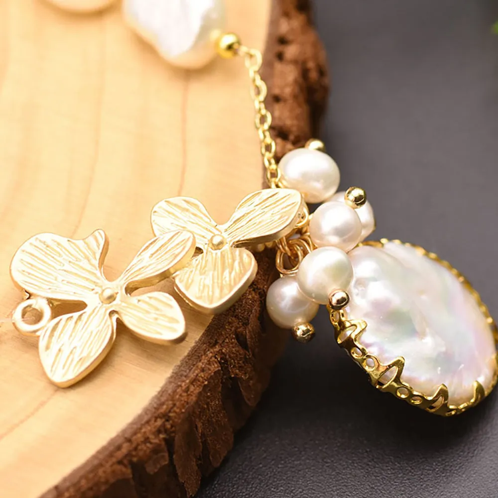 Baroque Natural Freshwater Pearl Bracelet Women Beauty Fashion Glamorous Jewelry