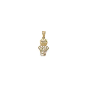 Basketball and Net Pendant (14K)