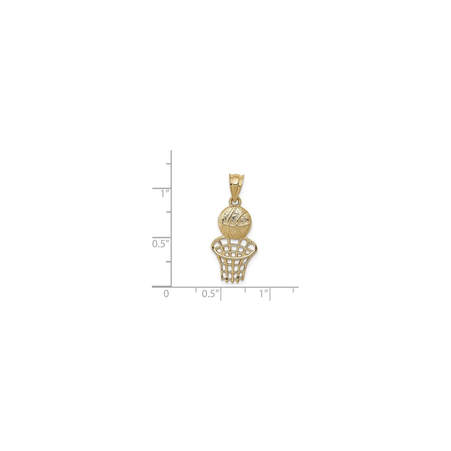 Basketball and Net Pendant (14K)