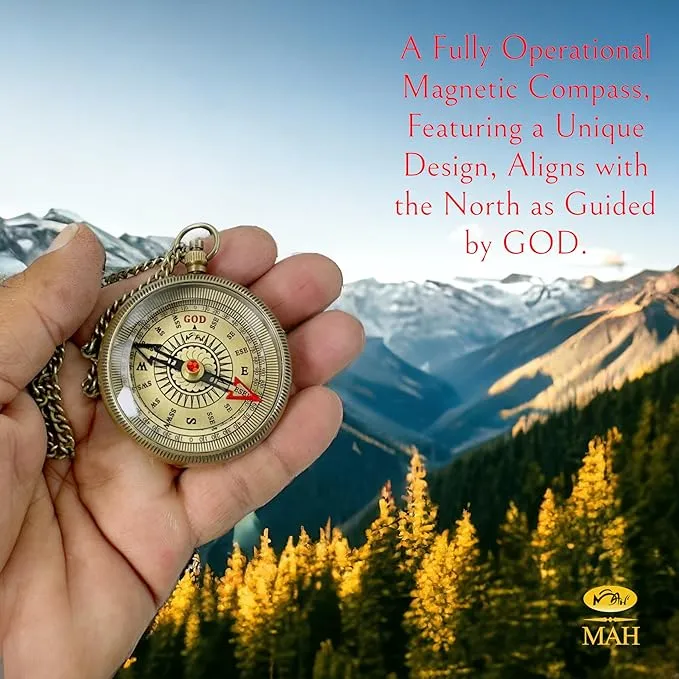 Be Strong and Courageous Brass Religious Compass Gift Confirmation Baptism Easter Christian Catholic Graduation Trekking Adventure Engraved Scripture Prayer Gift for Men Women Teenage Boys Girls