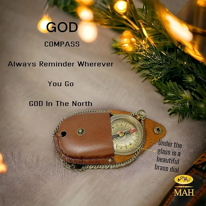 Be Strong and Courageous Brass Religious Compass Gift Confirmation Baptism Easter Christian Catholic Graduation Trekking Adventure Engraved Scripture Prayer Gift for Men Women Teenage Boys Girls