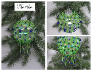 Beaded Glass Ornament - Marska II