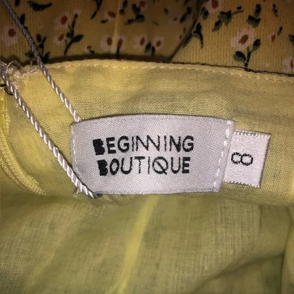 Beginning Boutique Yellow Floral Mini Dress