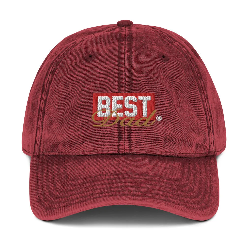 BEST DAD Signature Vintage Cotton Twill Cap