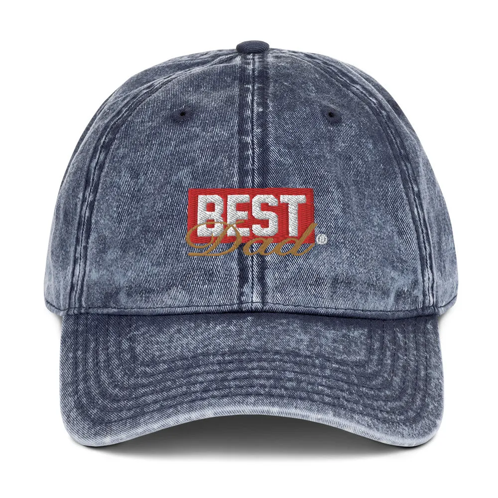 BEST DAD Signature Vintage Cotton Twill Cap