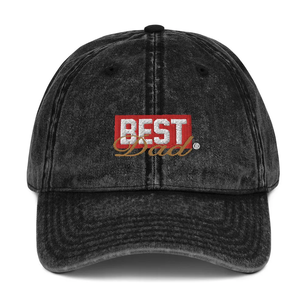 BEST DAD Signature Vintage Cotton Twill Cap