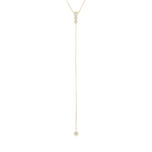 Bezel X CZ Starburst Lariat