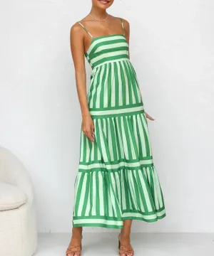 Bianca | Striped Tiered Midi Dress