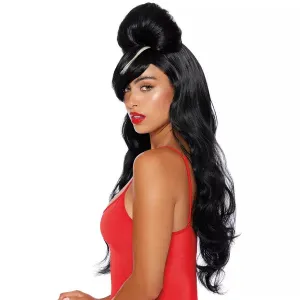 Black Extra Long Pompadour Adult Wig
