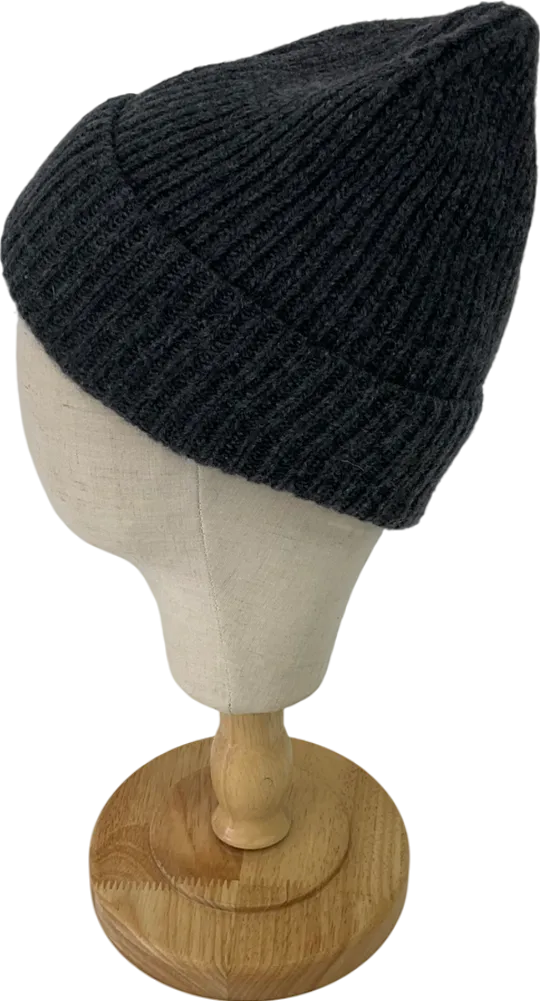 Black Knitted Beanie Hat One Size