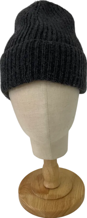 Black Knitted Beanie Hat One Size