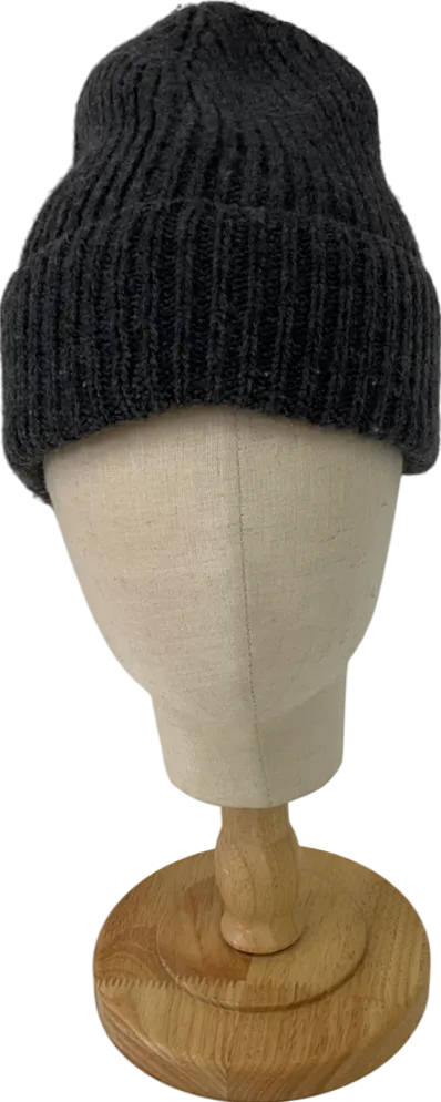 Black Knitted Beanie Hat One Size