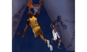 Blue Basket Ball Palyers IN2665 Wallpaper Border