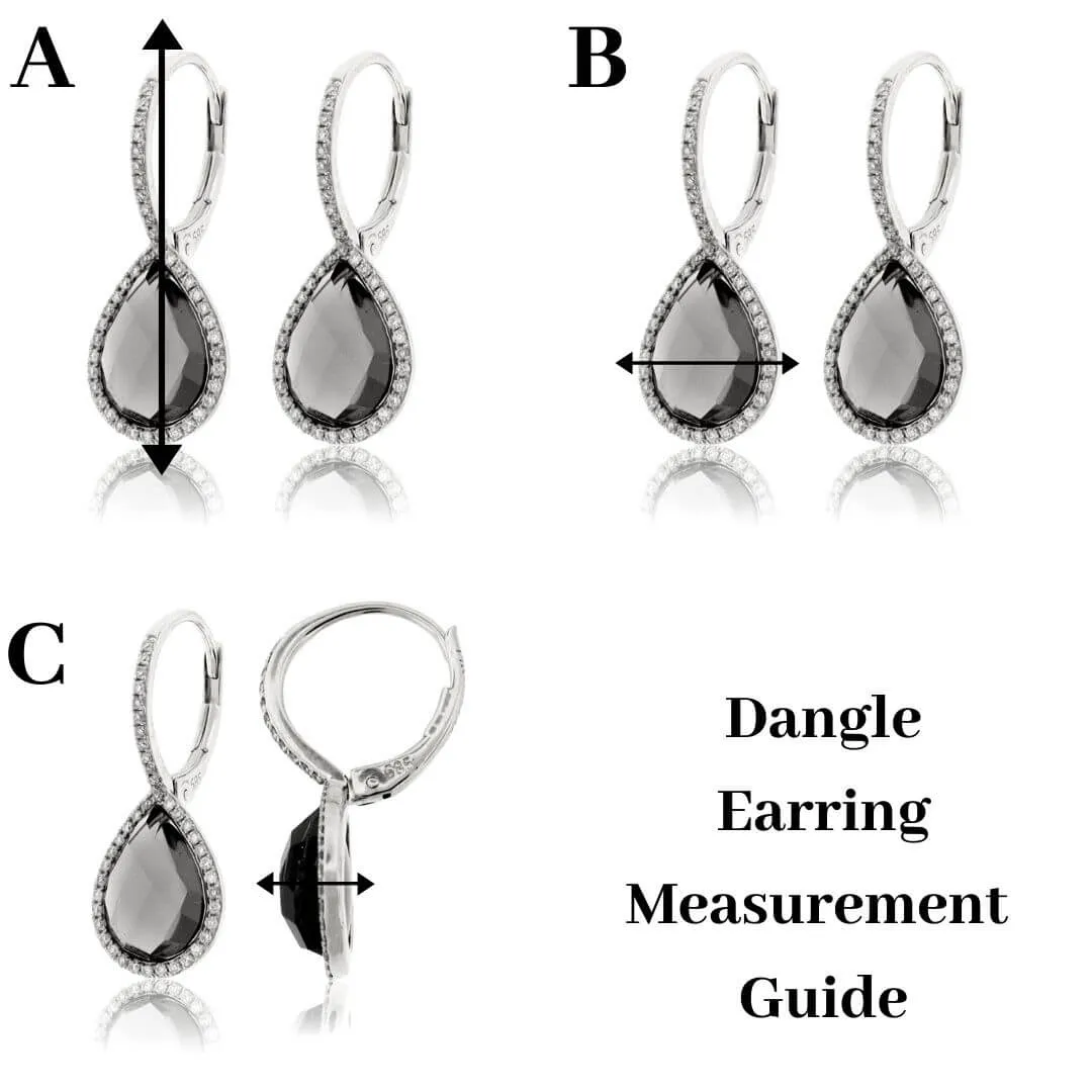 Blue Diamond & Diamond Dangle Earrings