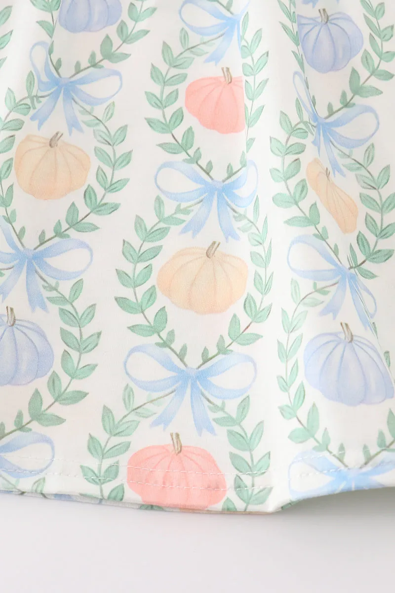 Blue Pumpkin Print Dress