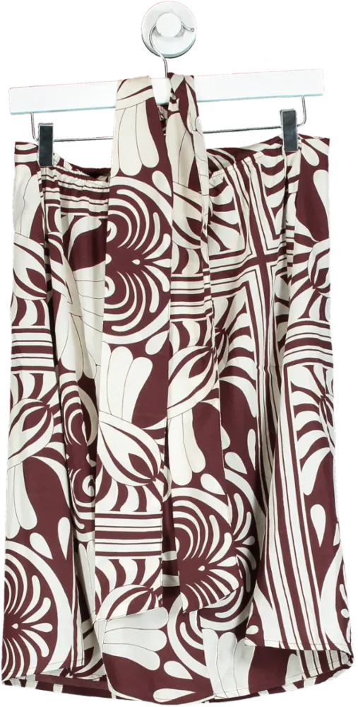 Boohoo Brown and White Strapless Mini Dress UK 10