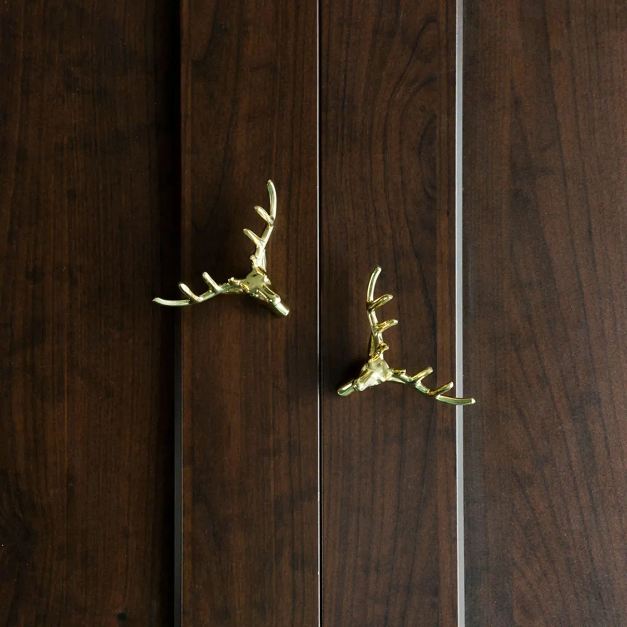 Brass American Retro Deer with Atler Cabinet Door Knob