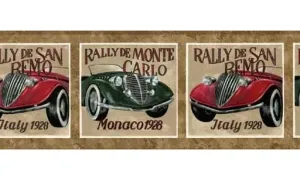 Brown Framed Vintage Cars AW619 Wallpaper Border