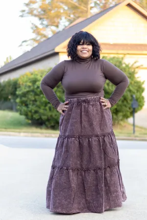 Camila Acid Wash Tiered Skirt Set